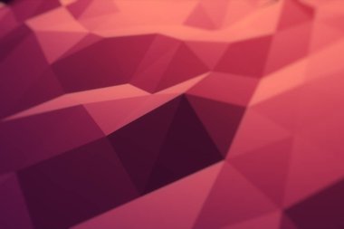 Kırmızı turuncu poligonal geometrik yüzeyi. oluşturulan bilgisayar 3d çizim