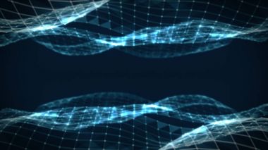 Noktalar ve çizgiler bağlanma çokgen alanı düşük Poli koyu mavi arka plan soyut. Bağlantı yapısı. Fütüristik Hud arka plan. 3D çizim