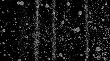 Kabarcık dalgalanmaları siyah arka plan üzerinde yukarı doğru hareket ettirin. 3D çizim