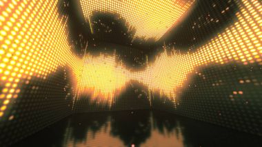 Döndür kutusunu duvarlarda glitter ve titreme noktalı büyülü ve renkli. 3D çizim