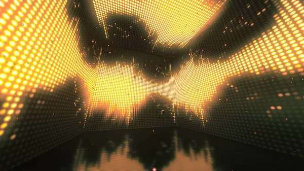 Döndür kutusunu duvarlarda glitter ve titreme noktalı büyülü ve renkli. 3D çizim