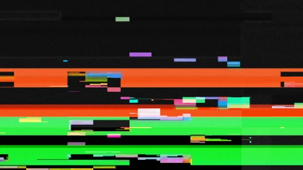 Θόρυβος glitch βίντεο βλάβη σε μαύρο φόντο — Φωτογραφία Αρχείου