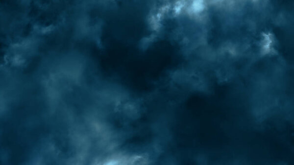 At night flying through lightning and thunderstorm 3d illustration