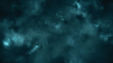 Uçan fırtınalı bulutlar aracılığıyla lightning bolt flash 3d çizim ile yaktı