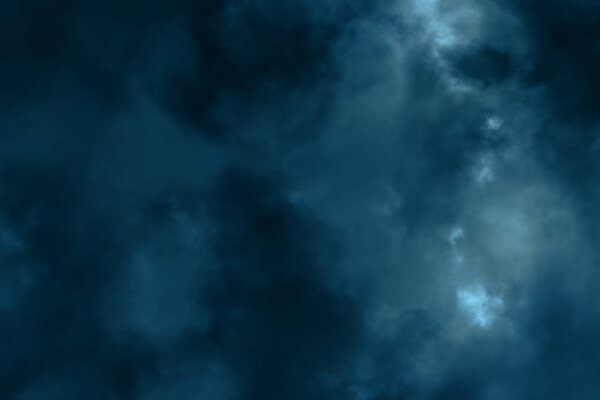 At night flying through lightning and thunderstorm 3d illustration