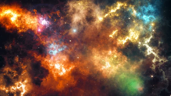 Universo lleno de estrellas, nebulosa y galaxia 3d ilustración — Foto de Stock