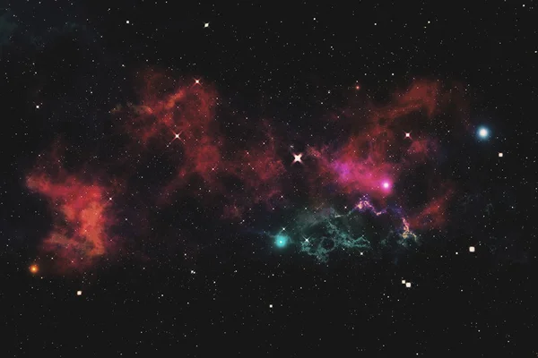 Universum fyllt med stjärnor nebulosa och galaxy 3d illustration — Stockfoto