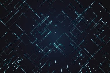 Teknolojik arka plan çizgili ve parçacıklar 3d çizim ile