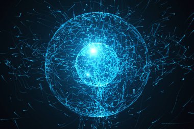 Küre ile arka plan şekilleri loopable soyut parçacıklar ağır gürültü deplasman kuvvet 3d çizim tarafından deforme