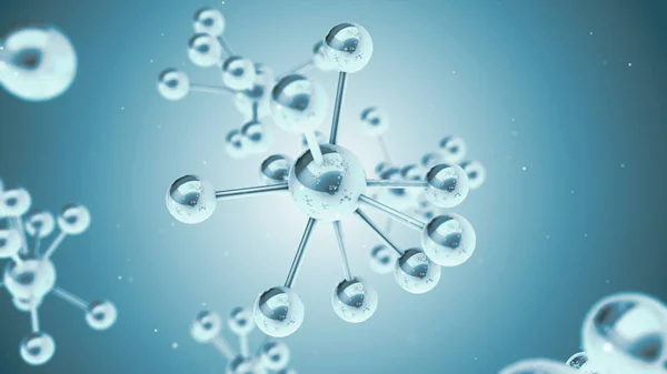 Abstract physics science molecule background 3d illustration