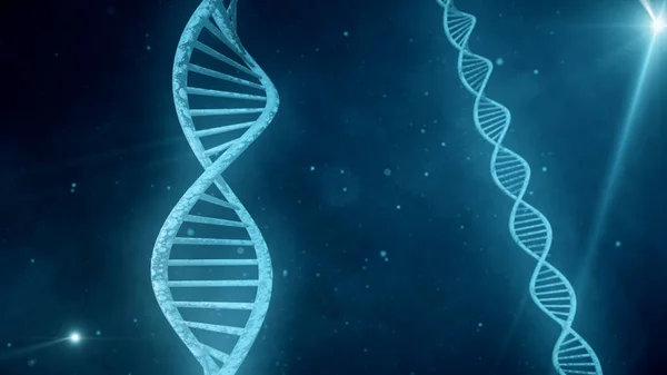 Blue background with rotating DNA 3d illustration — Stock Photo, Image
