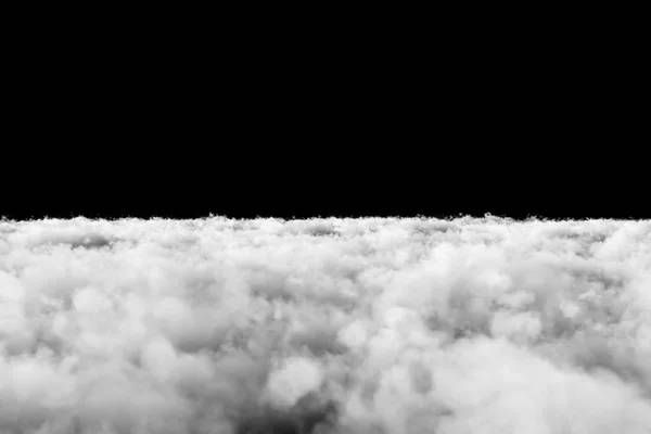 Cumulus wolken geïsoleerd op zwarte achtergrond 3d illustratie — Stockfoto
