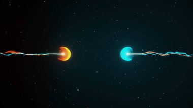 Alan 3d resimde ateşli ve buzlu parçacıklar collide