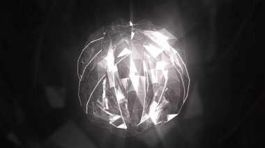 Müzik soyut kristal için dönüştürme yüzey 3d çizim