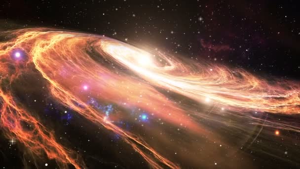 Galassia a spirale rotante con stelle nello spazio esterno — Video Stock