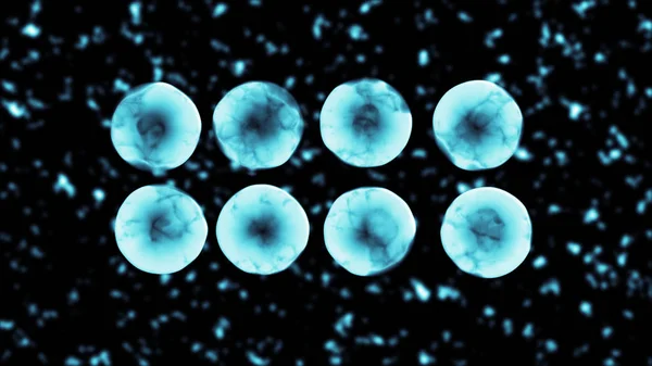 Двоичное деление Прозрачная ячейка Отдел 3D иллюстрация — стоковое фото