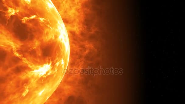 Sun surface with solar flares — Stock Video