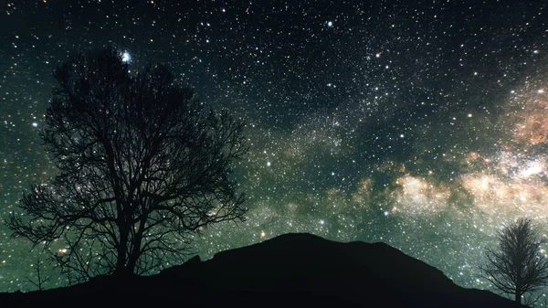 Un lapso de tiempo de una noche estrellada 3d ilustración. Elementos de esta imagen proporcionados por la NASA — Foto de Stock