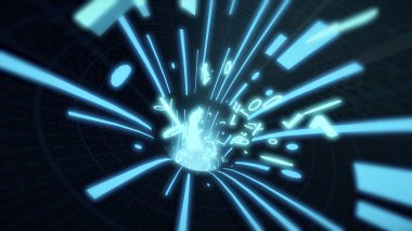 İkili kod uçar tel Internet kablolar 3d çizim