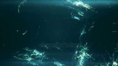 Çizgileri ve noktaları devreleri çizimi oluşturan soyut bir tünelde uçan