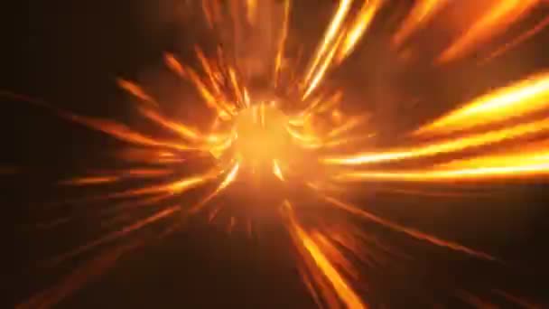 Naadloze abstract vuur wormgat met flash — Stockvideo