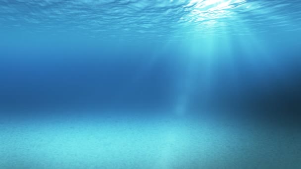 Ondes bleues, mouvement lent à la surface de l'océan vu sous l'eau 