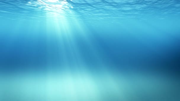 Ondes bleues, mouvement lent à la surface de l'océan vu sous l'eau — Video