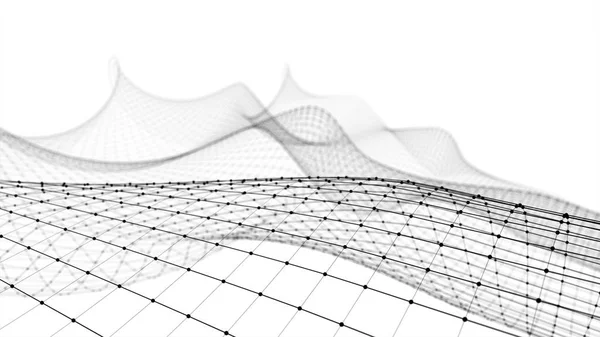 Εικονική wireframe τοπίο πτήση προσομοίωση 3d απεικόνιση — Φωτογραφία Αρχείου