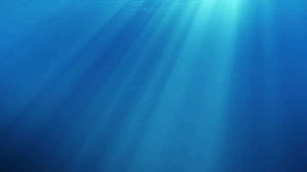 3D Illustration Unterwasserszene mit Luftblasen, die aufsteigen und die Sonne scheint — Stockfoto