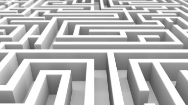 Sonsuz labirent. Yaratıcı soyut başarı, pazarlama, strateji ve motivasyon iş kavramı 3d çizim