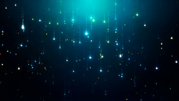 Бесшовный абстрактный синий падающий блестящий дождь гламурный фон — стоковое видео