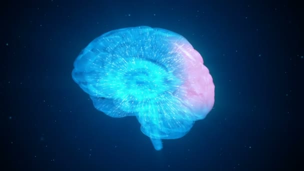 Extraordinära hjärnaktivitet och den framväxande huvudvärken från överansträngning — Stockvideo