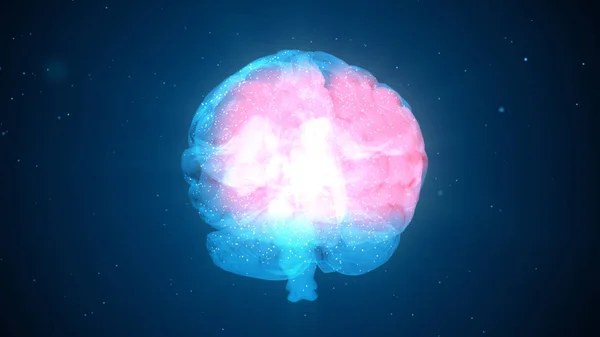 Aktywność niezwykłą mózgu i pojawiające się bóle głowy od nadmiernego wysiłku 3d ilustracja — Zdjęcie stockowe