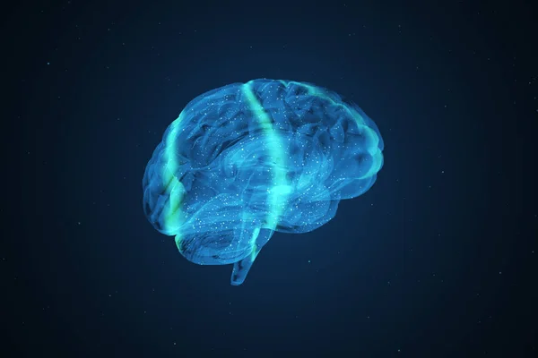 極度な活動の 3 d 図の中に適切な脳作業 — ストック写真