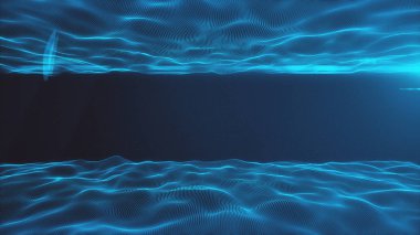 Arka plan noktalarından, dalgalı çizgilerle. Animasyon neon satırlarından yüzeyinde ripples. 3D çizim