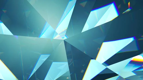 Ocho diamantes inclinados de colores girando sobre un fondo vidrioso de colores. ilustración 3d — Foto de Stock