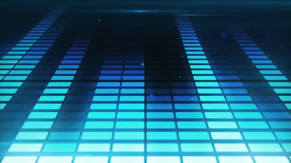 Zene ellenőrzési szintek kék színű sávok. Audio equalizer bárok mozgó. További lehetőség a portfólió. 3D-s illusztráció — Stock Fotó