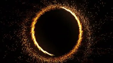 Soyut halka ateş alev yanan havai fişek sorunsuz animasyon.