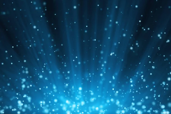 3D иллюстрация голубой праздничный фон со светлыми лучами и частицами — стоковое фото
