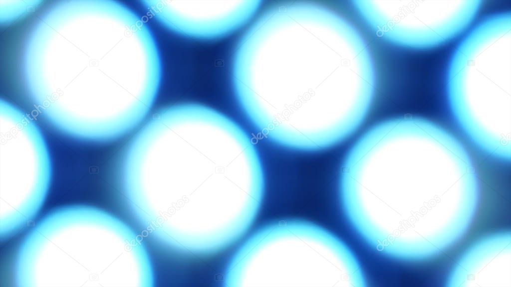 LED bright rotating panel in blue in defocus