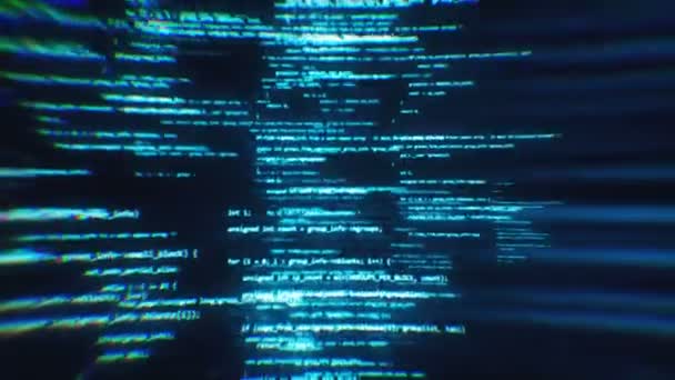 Die Arbeit des Programmcodes im technologischen Raum — Stockvideo