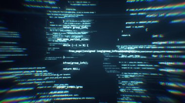 Program kodunda teknolojik alan 3d illüstrasyon çalışmaları