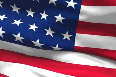 Rüzgarda sallayarak Amerikan bayrağı sorunsuz 3d çizimi