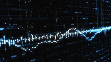 Kayan grafik sayaçlarını numaraları ve ekolayzer 3d şekil akan arka plan