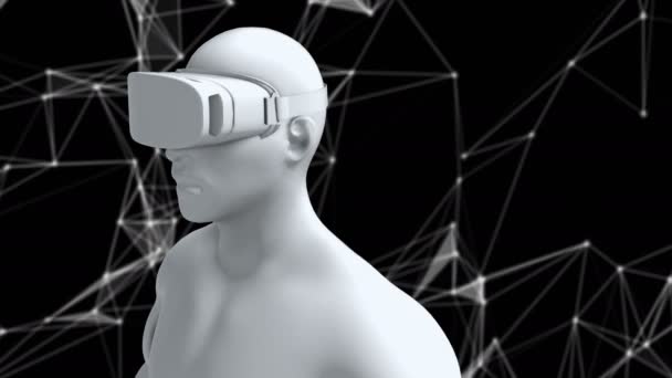 Puntos de realidad virtual en el humano digital, animación sin fisuras vr — Vídeos de Stock