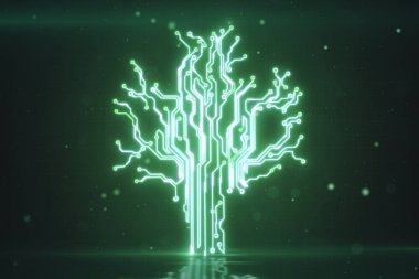 3D çizim devre kartını elektronik yüksek teknoloji. güzel çip arka plan. Soyut devre. Benim profilde farklı renkler.
