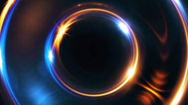 3D çizim neon arka plan soyut. Işıklı dönen. Parlak sarmal kapak. Siyah zarif. Etrafında halo. Eşyalar. Parçacık kıvılcım. Uzay tüneli. LED renk elips. Glint glitter.
