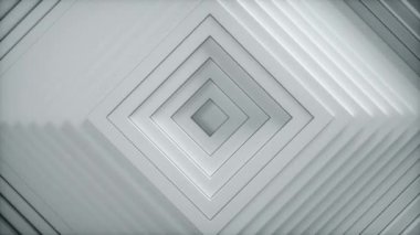Özet etkisi olan soyut kareler. Beyaz boş karelerin animasyonu. İş sunumu için soyut bir özgeçmiş. Kusursuz döngü 4k 3d oluşturucu