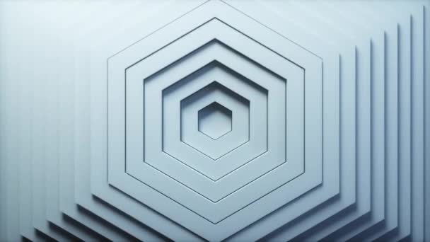 Abstract hexagon pattern with offset effect. Animation of white hexagons. Abstract background for business presentation. Seamless loop 4k 3D render — Stock Video
