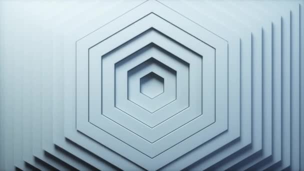 Patrón hexágono abstracto con efecto offset. Animación de hexágonos blancos. Antecedentes abstractos para la presentación empresarial. Lazo inconsútil 4k 3D render — Vídeo de stock